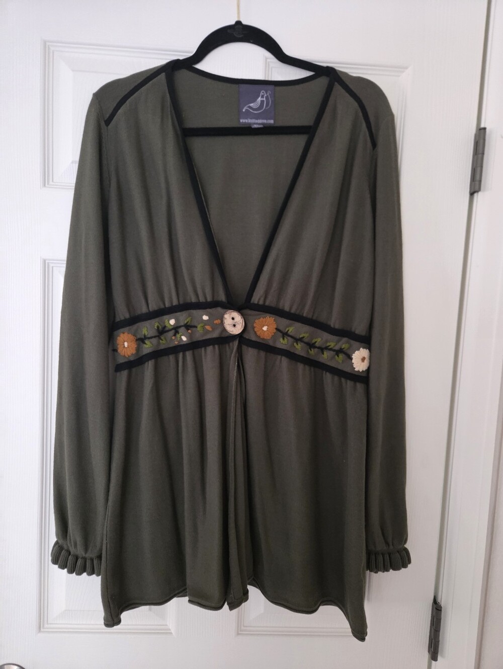Knitted Dove Anthropologie Olive Green Tunic Cardigan Xl
